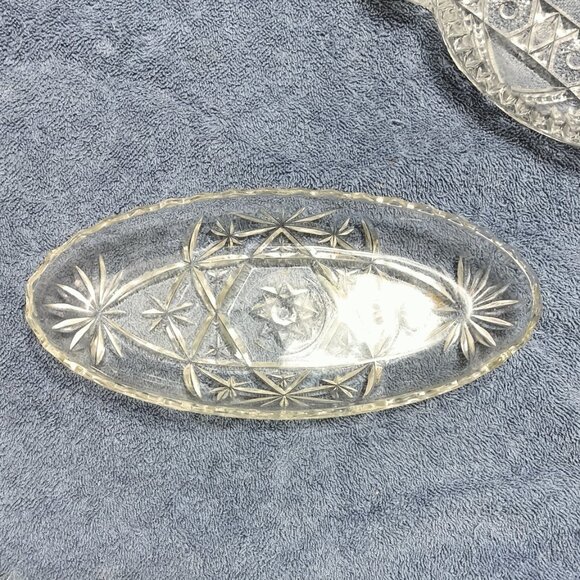 Vintage Anchor Hocking Star Of David Relish Dish ( EAPC ) 8.5 X 4 X 1.25 - Picture 2 of 6